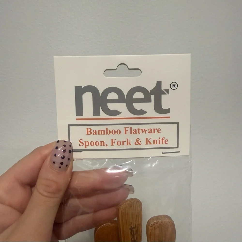 Neet Bamboo Flatware Spoon, Fork & Knife Set